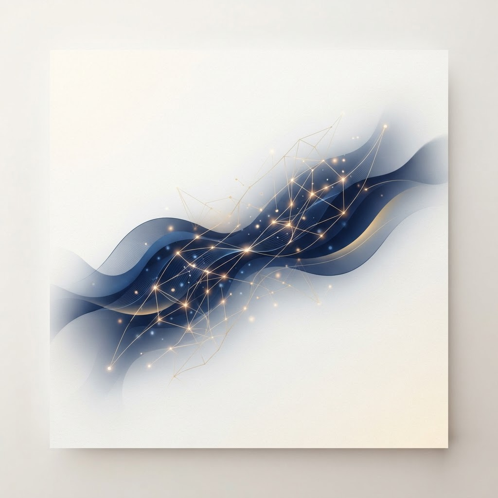 Abstract illustration representing intelligent, connected AI systems